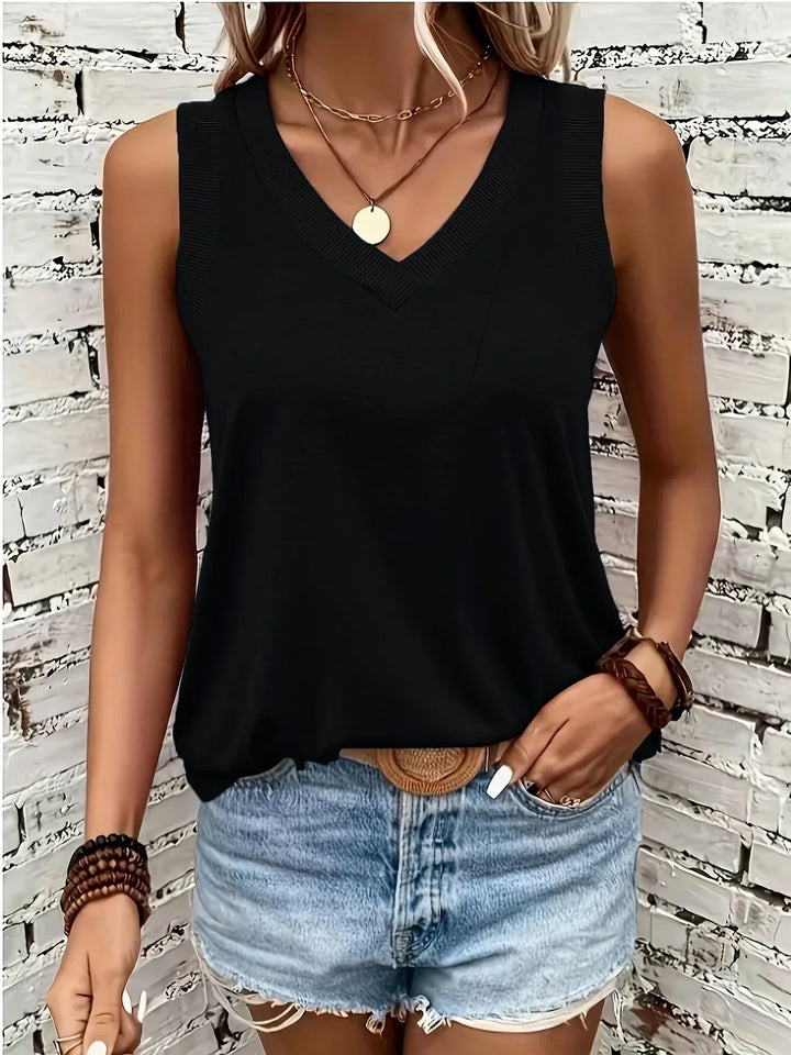 Grace & Jess | Breathable V-Neck And Sleeveless Top