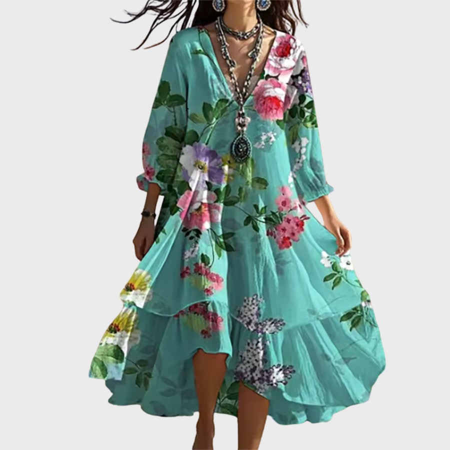 Grace & Jess | Elegant Floral Midi Dress