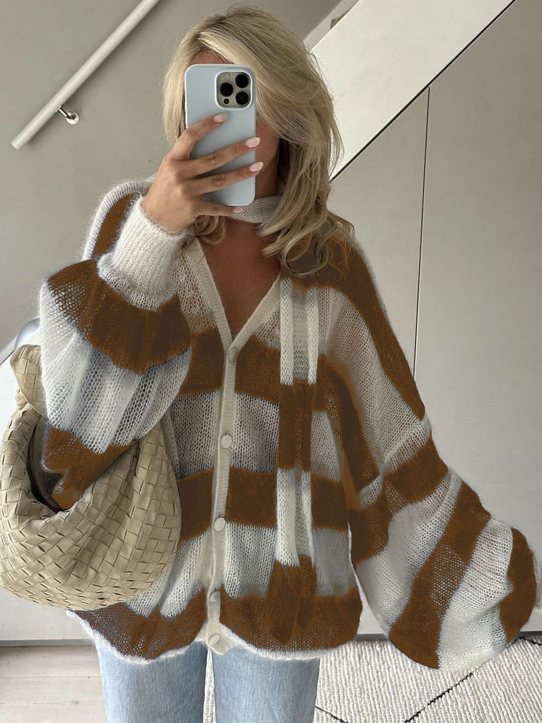 Grace & Jess | Cozy Stripe Sweater Cardigan