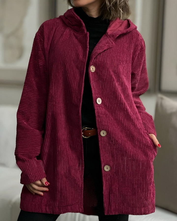 Grace & Jess | Cozy Corduroy Hooded Jacket