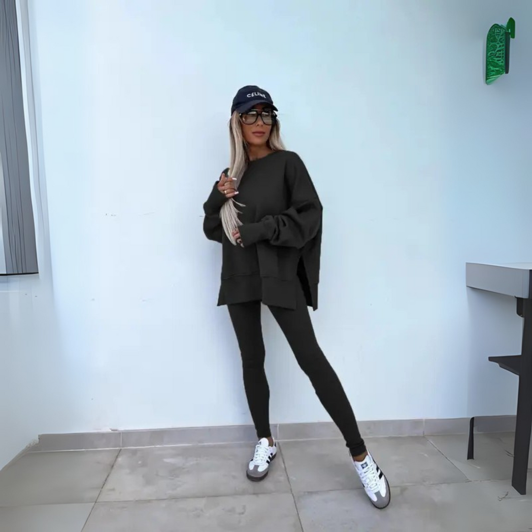 Grace & Jess | Casual Long Sleeve Sweatshirt and Pants Set