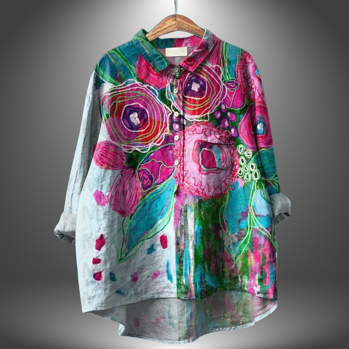 Grace & Jess | HAND-PAINTED FLORAL BLOUSE