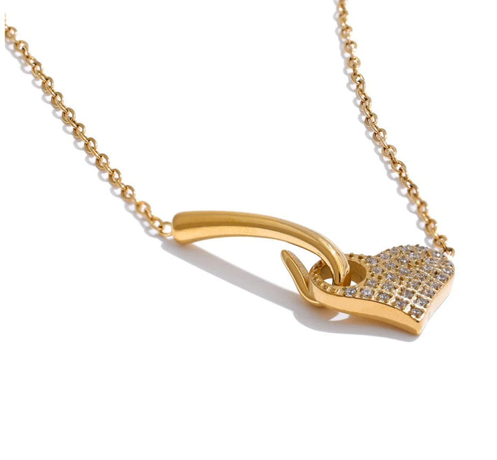 Grace & Jess |  Heart Necklace with Crystals