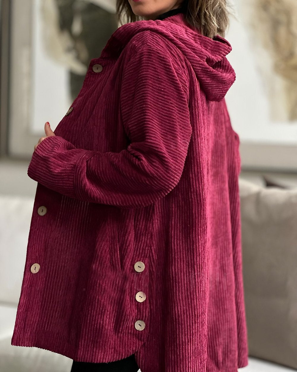 Grace & Jess | Cozy Corduroy Hooded Jacket