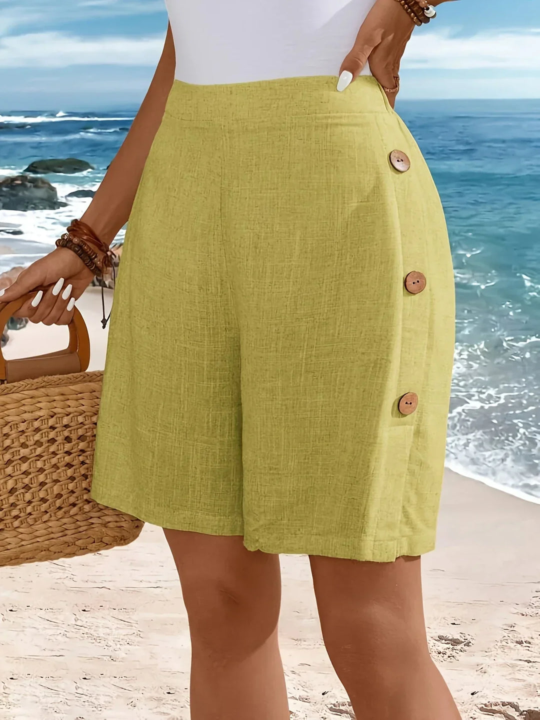 Grace & Jess | Comfortable Shorts With Buttons