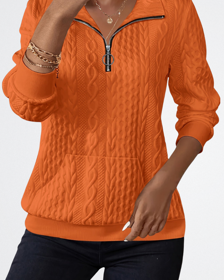 Grace & Jess | Soft Knit Zip Sweater