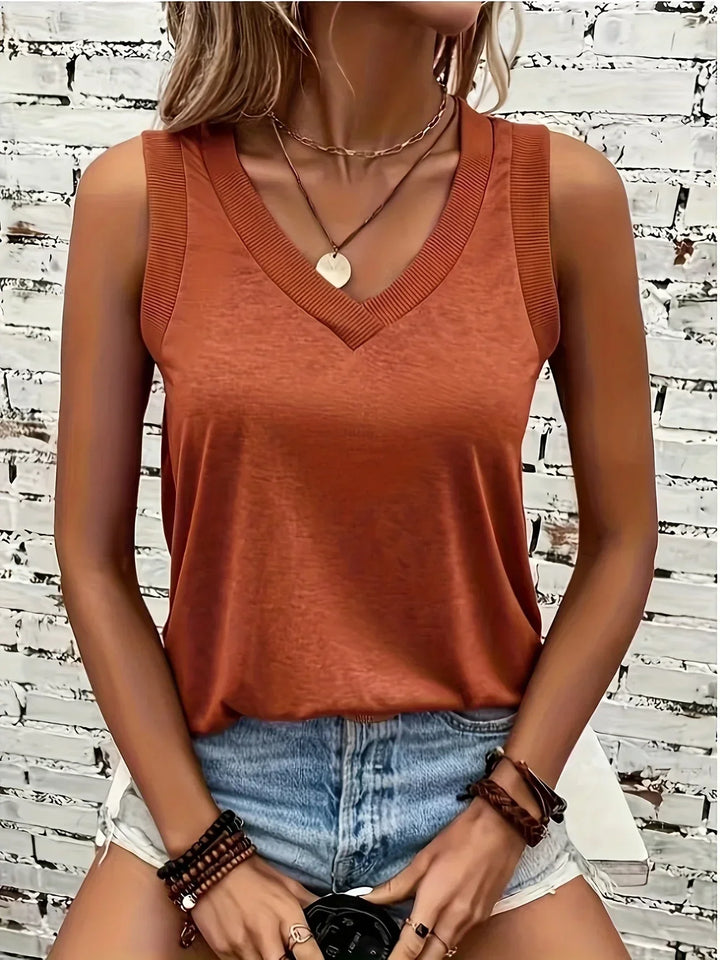 Grace & Jess | Breathable V-Neck And Sleeveless Top