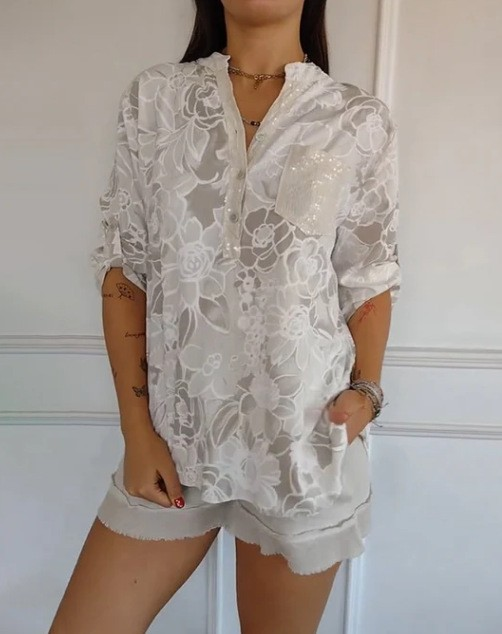 Grace & Jess |  Printed Button-Up Shirt