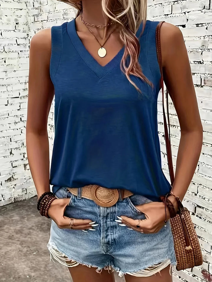Grace & Jess | Breathable V-Neck And Sleeveless Top