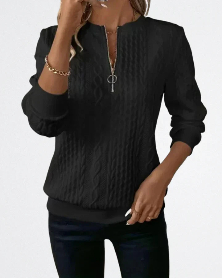 Grace & Jess | Soft Knit Zip Sweater
