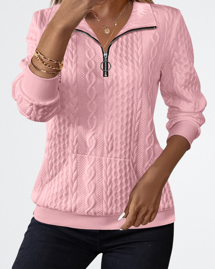 Grace & Jess | Soft Knit Zip Sweater