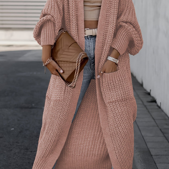 Grace & Jess | Elegant Deep V-Neck Long Sleeve Cardigan