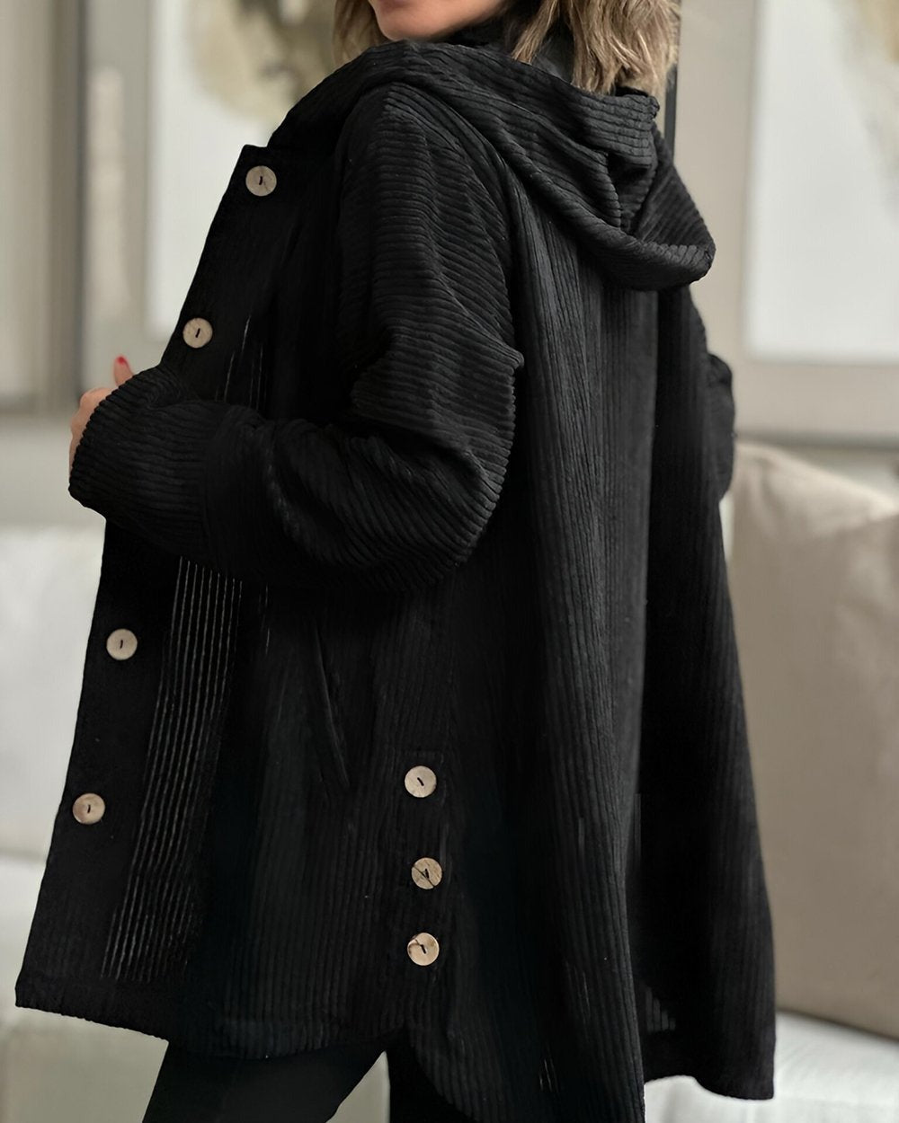 Grace & Jess | Cozy Corduroy Hooded Jacket