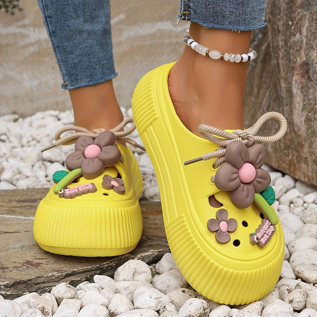 Grace & Jess | Comfortable Floral Decor Platform Clogs