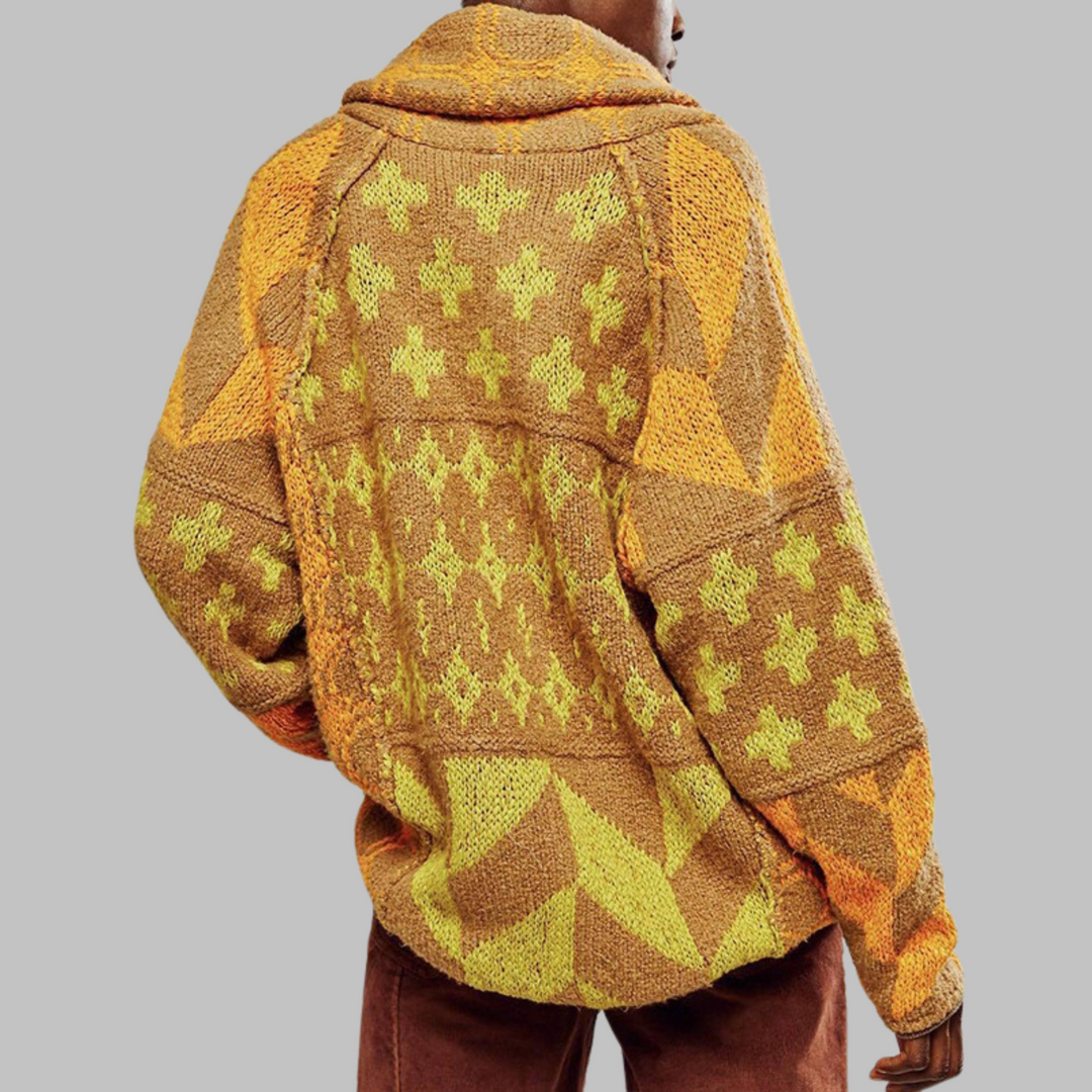 Grace & Jess |Down Collar Long Sleeve Oversized Cardigan