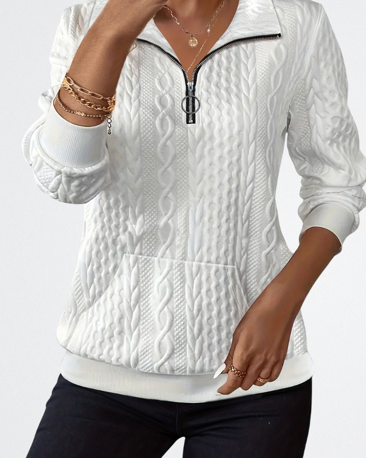 Grace & Jess | Soft Knit Zip Sweater