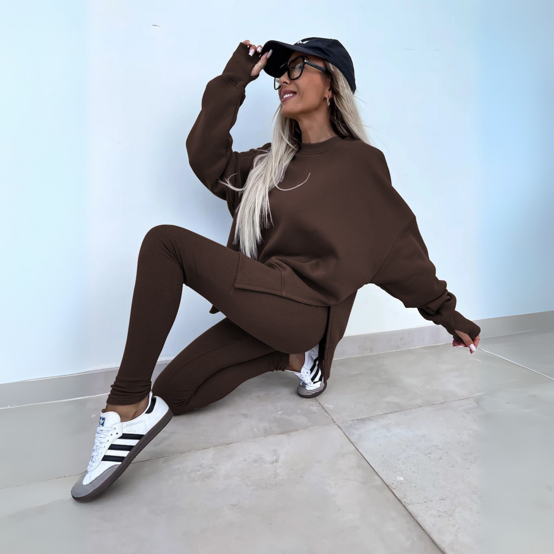Grace & Jess | Casual Long Sleeve Sweatshirt and Pants Set