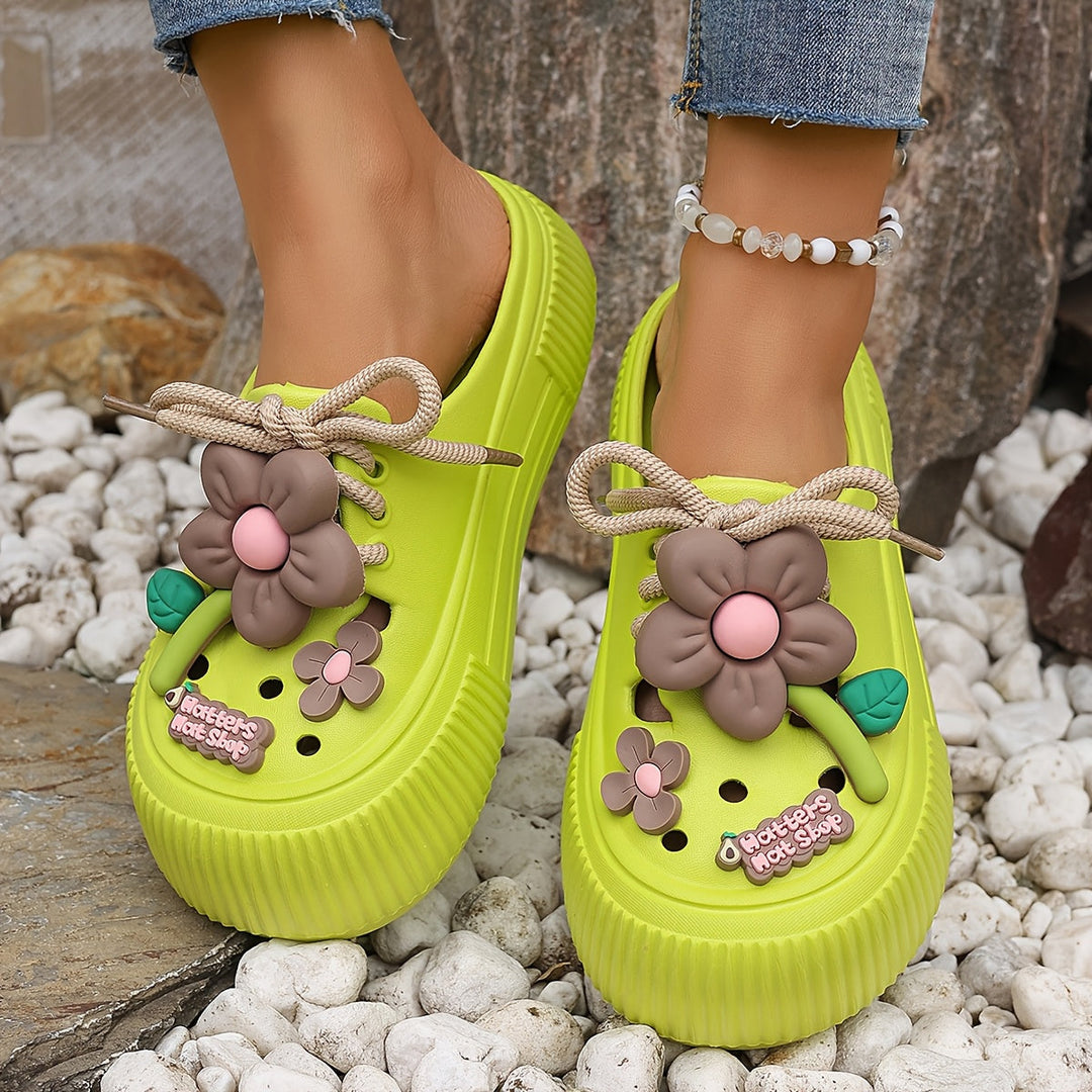 Grace & Jess | Comfortable Floral Decor Platform Clogs