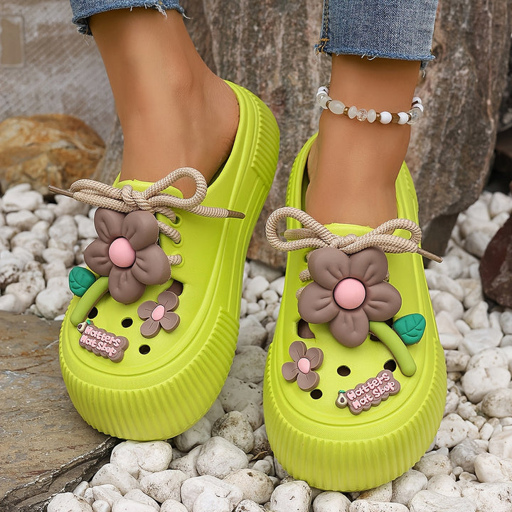 Grace & Jess | Comfortable Floral Decor Platform Clogs