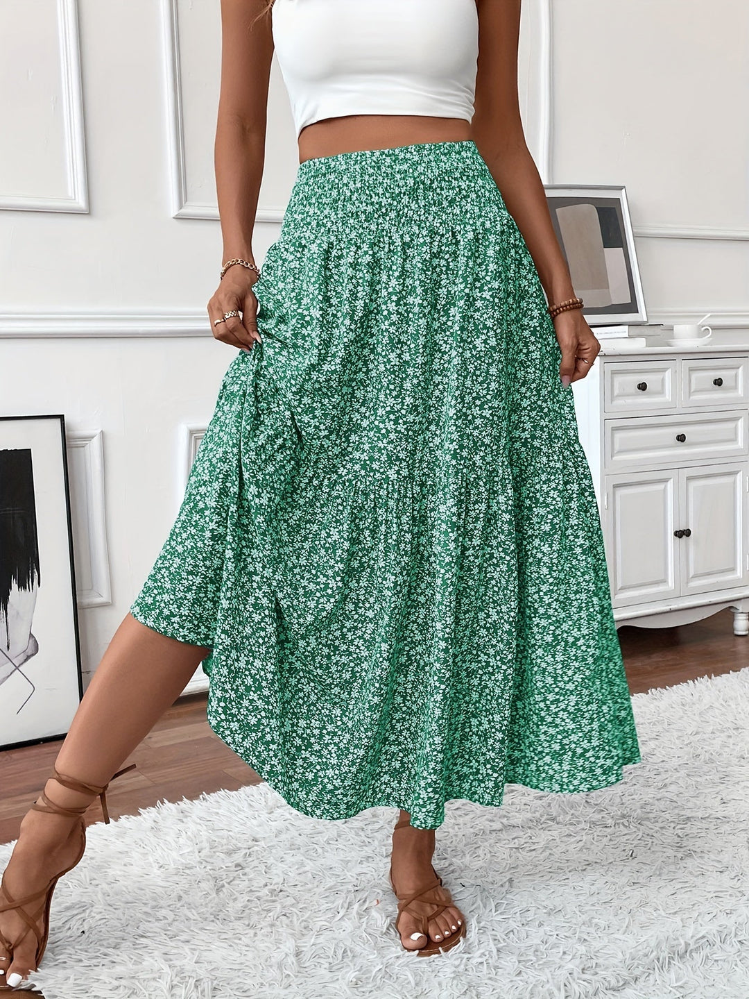 Grace & Jess | Tiered Floral Maxi Skirt