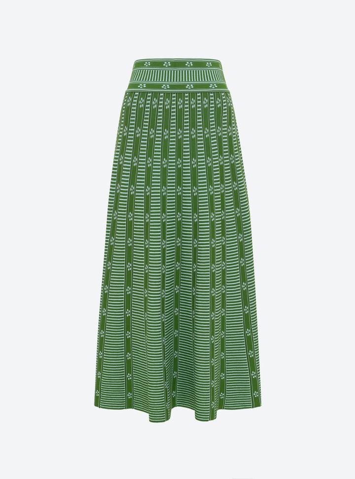 Grace & Jess | Green Floral Jacquard Skirt