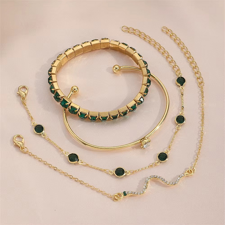 Grace & Jess | urora Emerald Bracelet Set