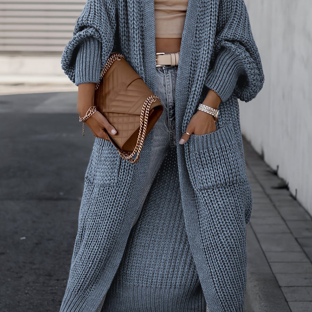 Grace & Jess | Elegant Deep V-Neck Long Sleeve Cardigan
