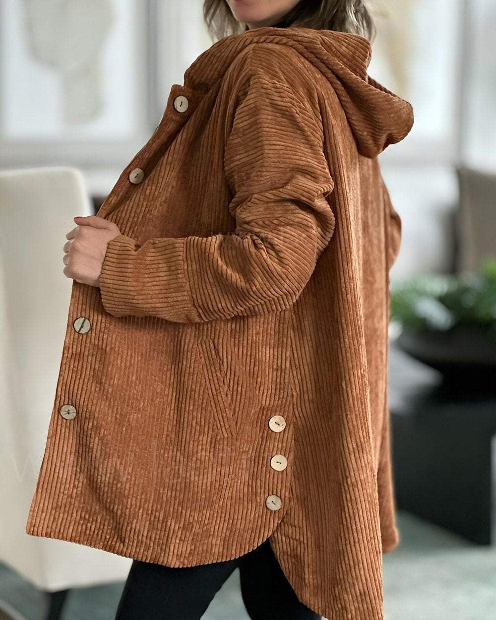Grace & Jess | Cozy Corduroy Hooded Jacket