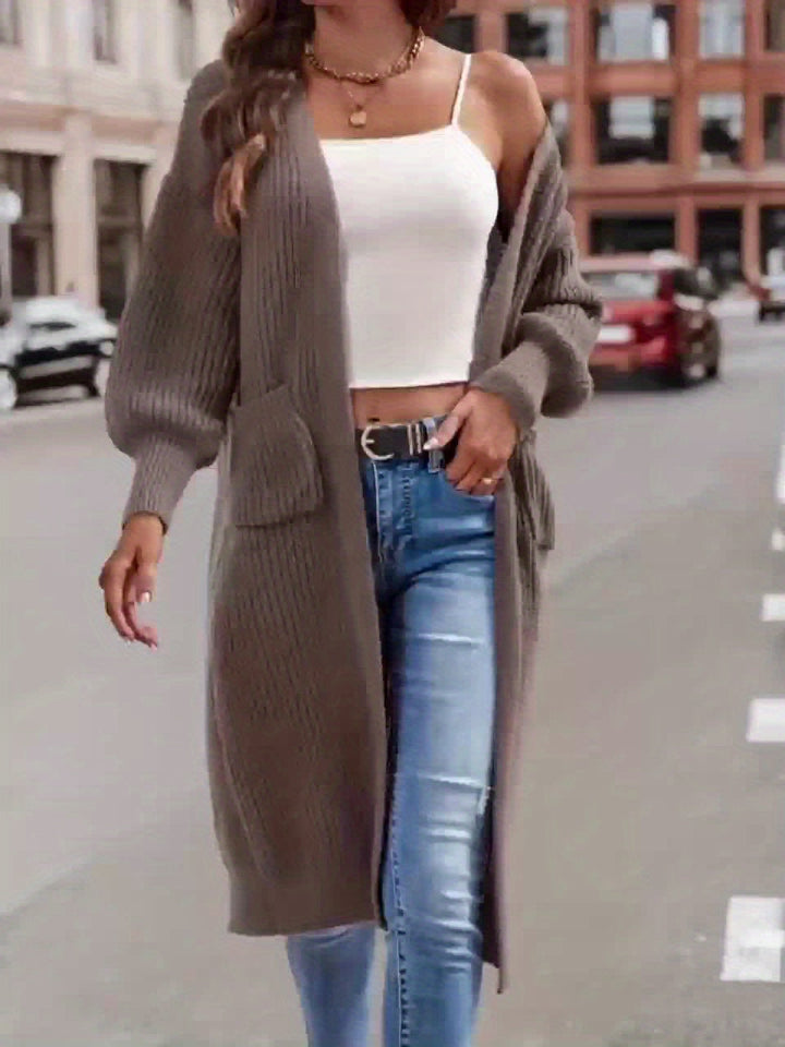 Grace & Jess | Elegant Deep V-Neck Long Sleeve Cardigan