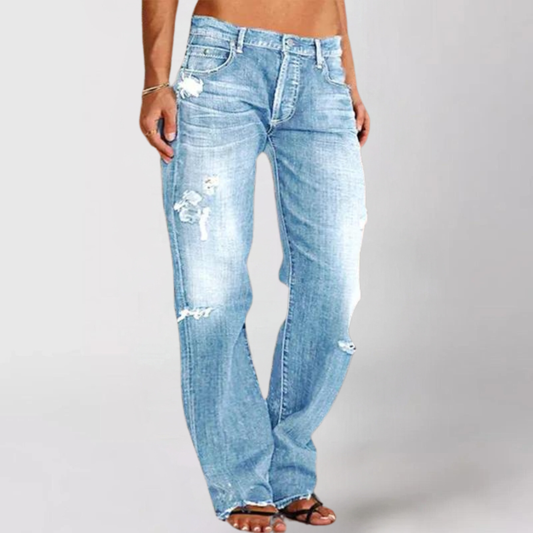 Grace & Jess | Loose Wide-Leg Denim Jeans