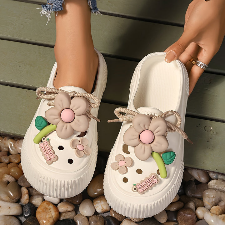 Grace & Jess | Comfortable Floral Decor Platform Clogs