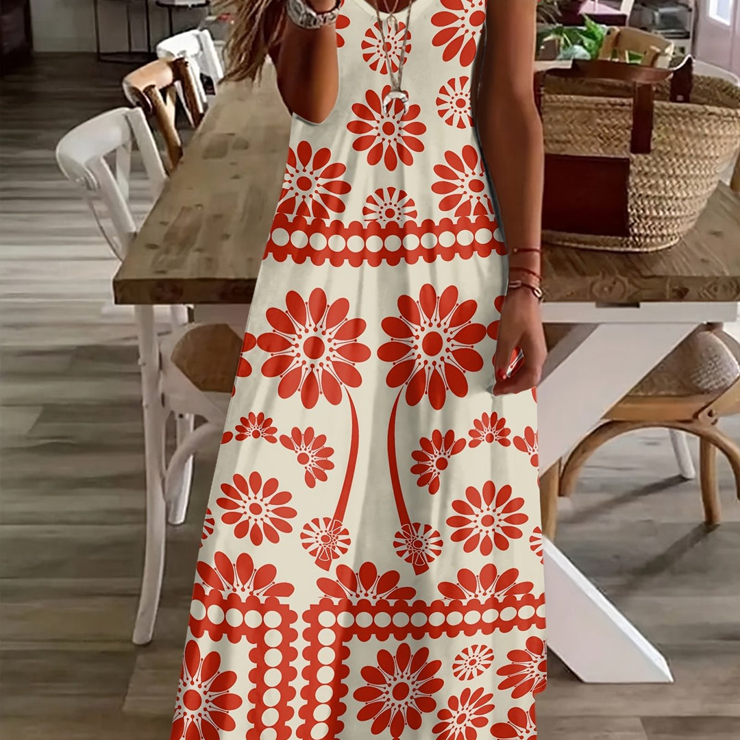 Grace & Jess | Floral Print Elegant Tropical Print Dress