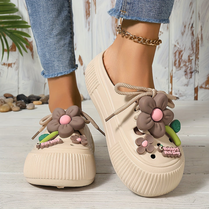 Grace & Jess | Comfortable Floral Decor Platform Clogs