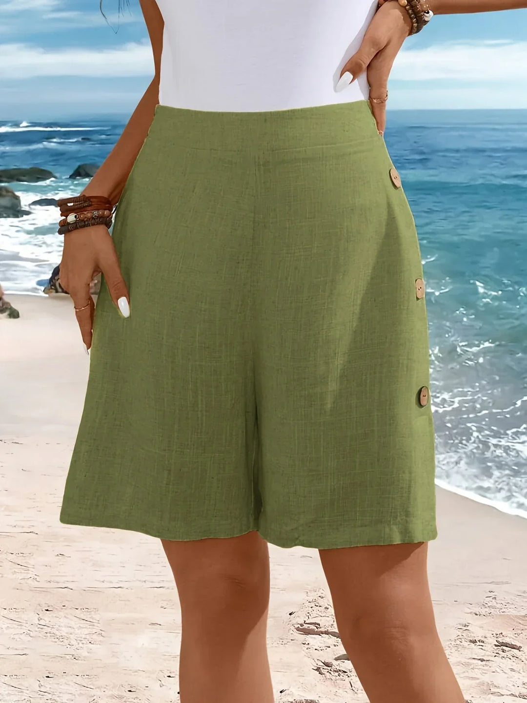 Grace & Jess | Comfortable Shorts With Buttons