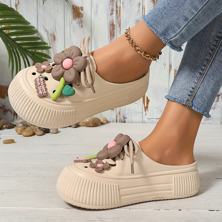 Grace & Jess | Comfortable Floral Decor Platform Clogs