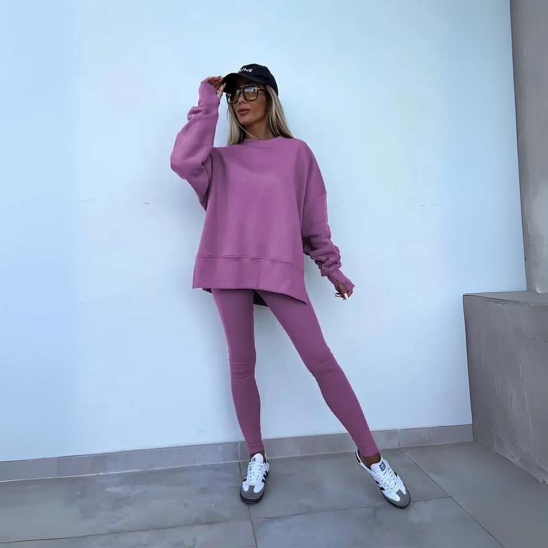 Grace & Jess | Casual Long Sleeve Sweatshirt and Pants Set