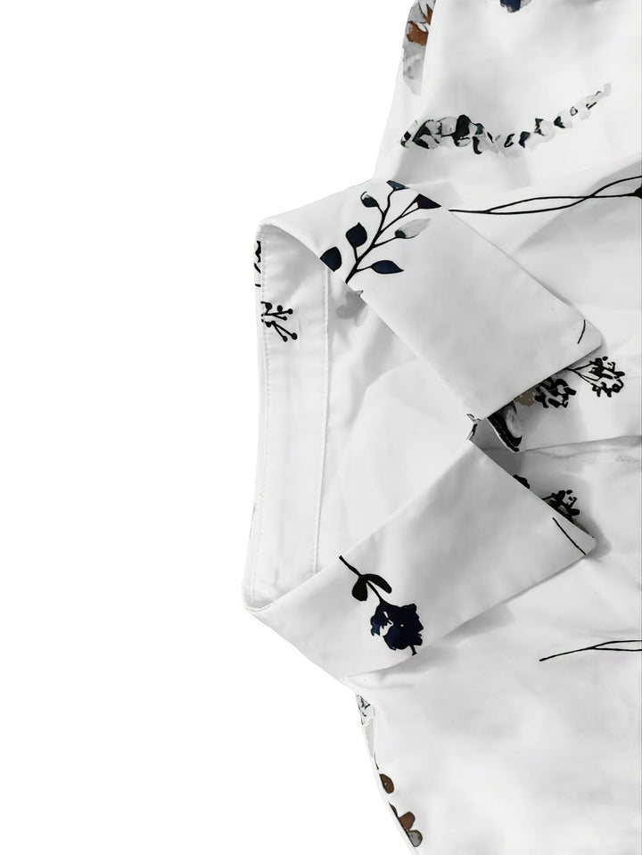 Grace & Jess | Elegant Floral Print Blouse Dress