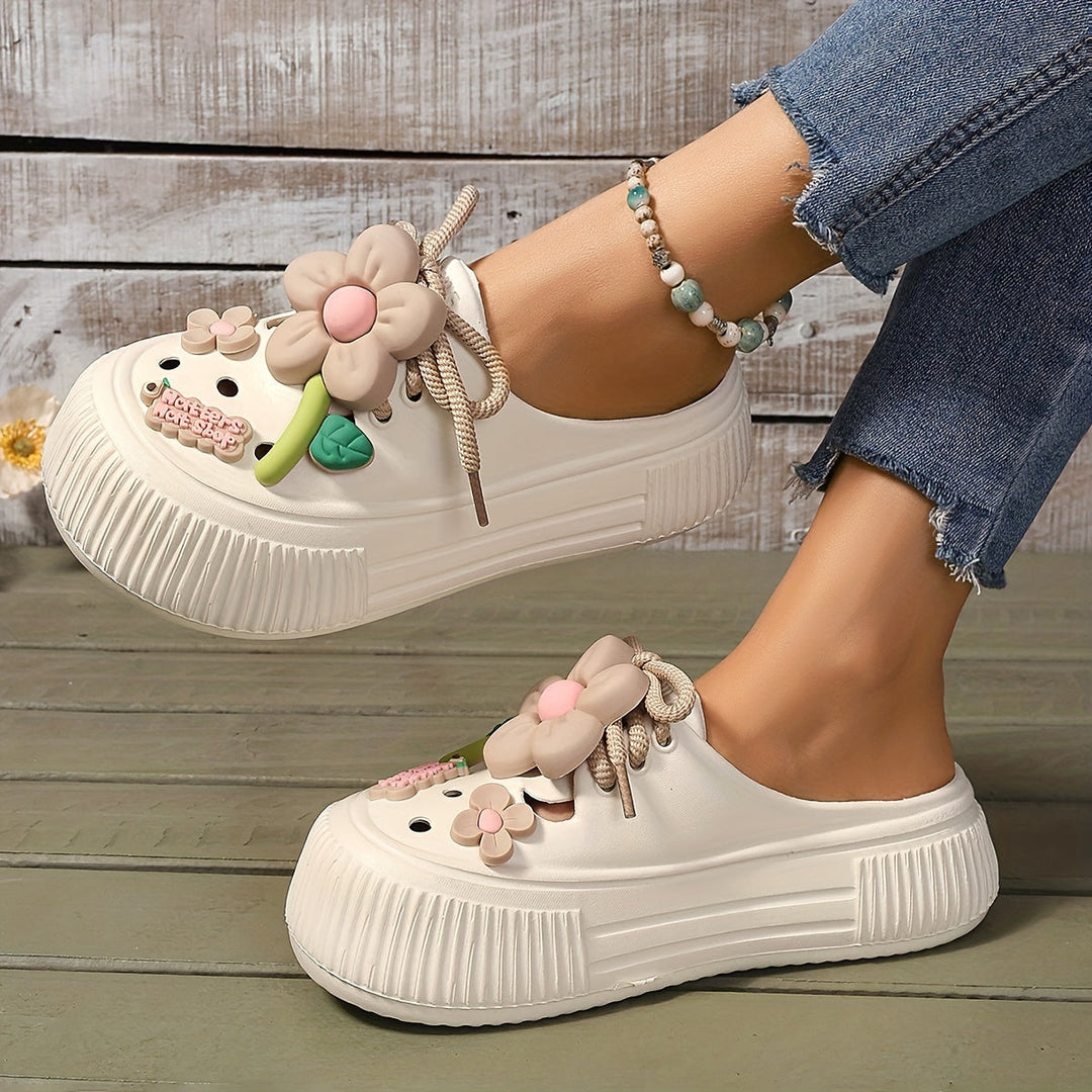 Grace & Jess | Comfortable Floral Decor Platform Clogs