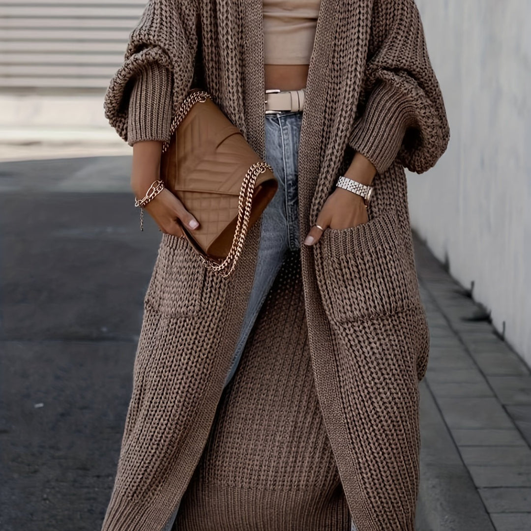 Grace & Jess | Elegant Deep V-Neck Long Sleeve Cardigan