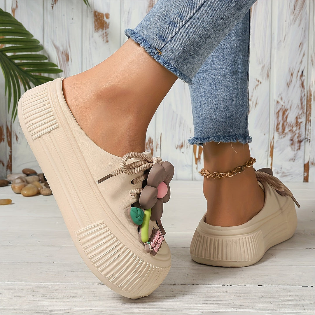 Grace & Jess | Comfortable Floral Decor Platform Clogs