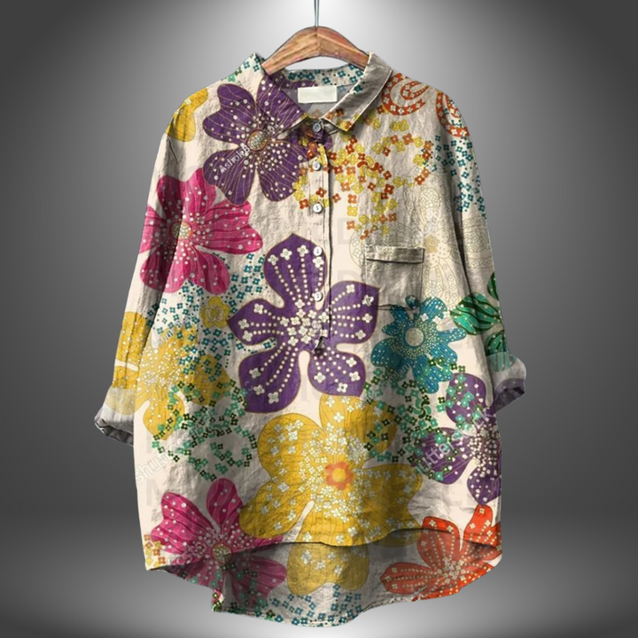 Grace & Jess | HAND-PAINTED FLORAL BLOUSE