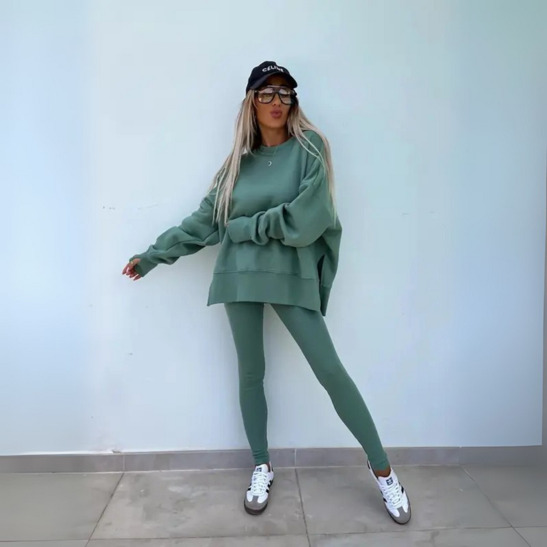 Grace & Jess | Casual Long Sleeve Sweatshirt and Pants Set