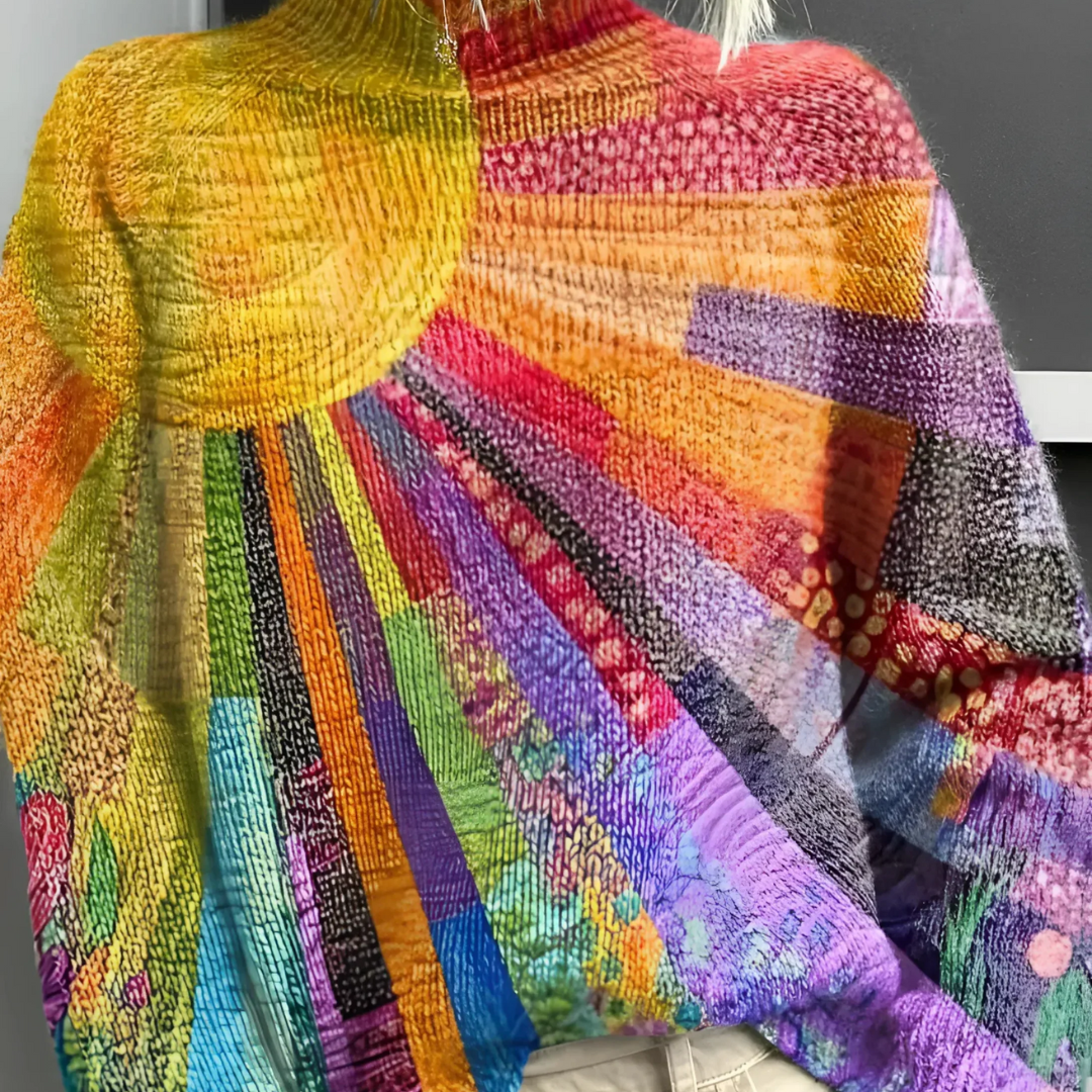 Grace & Jess | Colourful and Vibrant Turtleneck Sweater