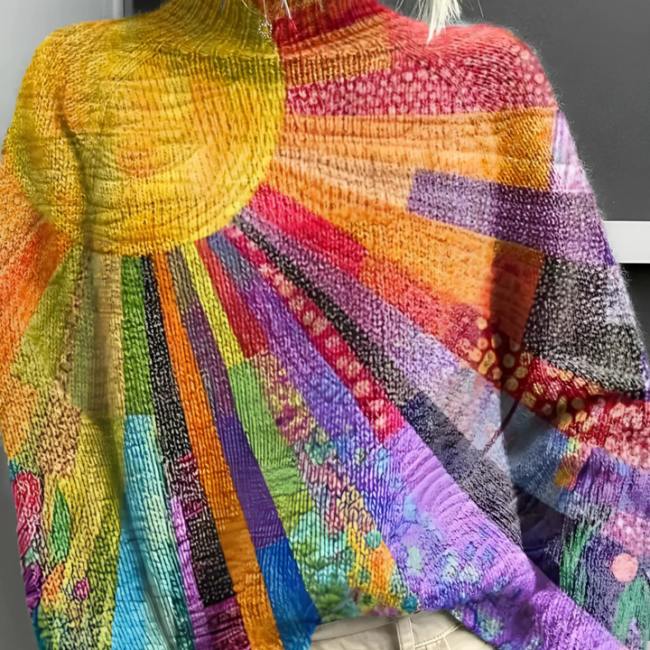 Grace & Jess | Colourful and Vibrant Turtleneck Sweater