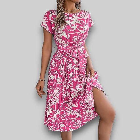 Grace & Jess | Floral Dress with Waist Belt