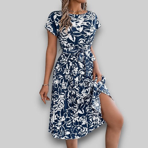 Grace & Jess | Floral Dress with Waist Belt