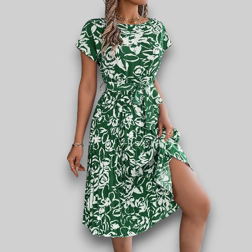 Grace & Jess | Floral Dress with Waist Belt