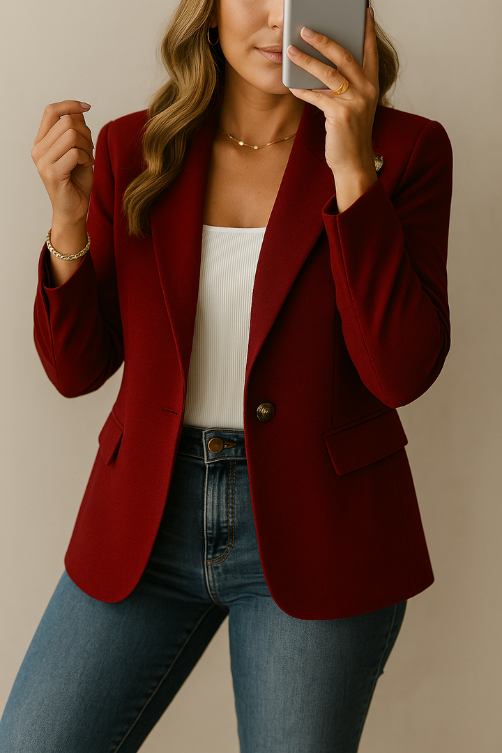 Grace & Jess | Elegant Blazer With Boutton And Pockets