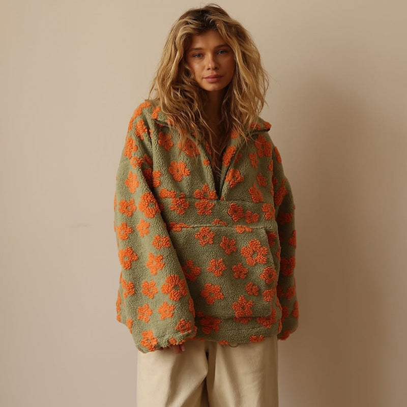 Grace & Jess | Floral Fleece Sweater