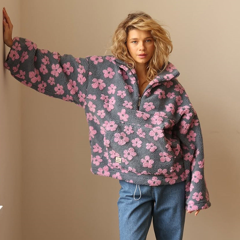 Grace & Jess | Floral Fleece Sweater